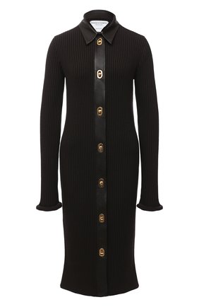 Женское платье из шерсти и хлопка BOTTEGA VENETA темно-коричневого цвета по цене 242500 руб., арт. 629363/VKVX0 | Фото 1 Женское платье из шерсти и хлопка BOTTEGA VENETA темно-коричневого цвета, арт. 629363/VKVX0 | Фото 1