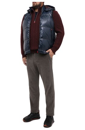 Мужской кашемировый свитер KITON бордового цвета, арт. UK1208/4XL-8XL | Фото 2 (Материал внешний: Кашемир, Шерсть; Рукава: Длинные; Длина (для топов): Удлиненные; Мужское Кросс-КТ: Свитер-одежда; Принт: Без принта; Big sizes: Big Sizes; Стили: Классический; Региональные ограничения белый список (Axapta Mercury): RU)