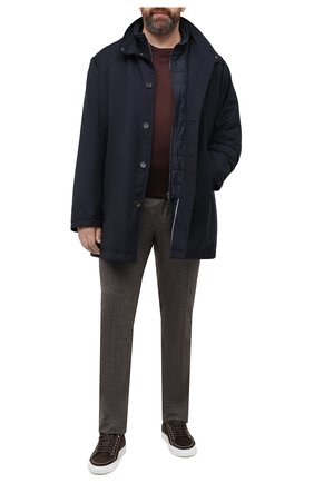 Мужская утепленное пальто KIRED темно-синего цвета, арт. WP0RDW7200002003/62-72 | Фото 2 (Материал подклада: Синтетический материал; Материал внешний: Синтетический материал; Рукава: Длинные; Big sizes: Big Sizes; Стили: Классический; Кросс-КТ: Куртка; Мужское Кросс-КТ: утепленные куртки; Длина (верхняя одежда): До середины бедра)