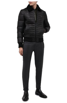 Мужской кожаный бомбер PHILIPP PLEIN черного цвета по цене 260790 руб., арт. F20C MLB1186 PLE010N | Фото 2 Мужской кожаный бомбер PHILIPP PLEIN черного цвета, арт. F20C MLB1186 PLE010N | Фото 2