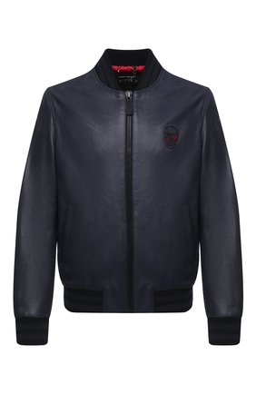Мужской кожаный бомбер PHILIPP PLEIN темно-синего цвета по цене 234900 руб., арт. F20C MLB1216 PLE010N | Фото 1 Мужской кожаный бомбер PHILIPP PLEIN темно-синего цвета, арт. F20C MLB1216 PLE010N | Фото 1