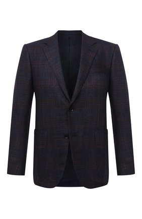 Мужской пиджак из шерсти и шелка ERMENEGILDO ZEGNA синего цвета по цене 176500 руб., арт. 859551/122520 | Фото 1 Мужской пиджак из шерсти и шелка ERMENEGILDO ZEGNA синего цвета, арт. 859551/122520 | Фото 1 (Длина (для топов): Стандартные; Материал внешний: Шерсть; Рукава: Длинные; Материал подклада: Купро; Пиджаки М: Прямой; 1-2-бортные: Однобортные; Стили: Классический; Случай: Коктейльный)