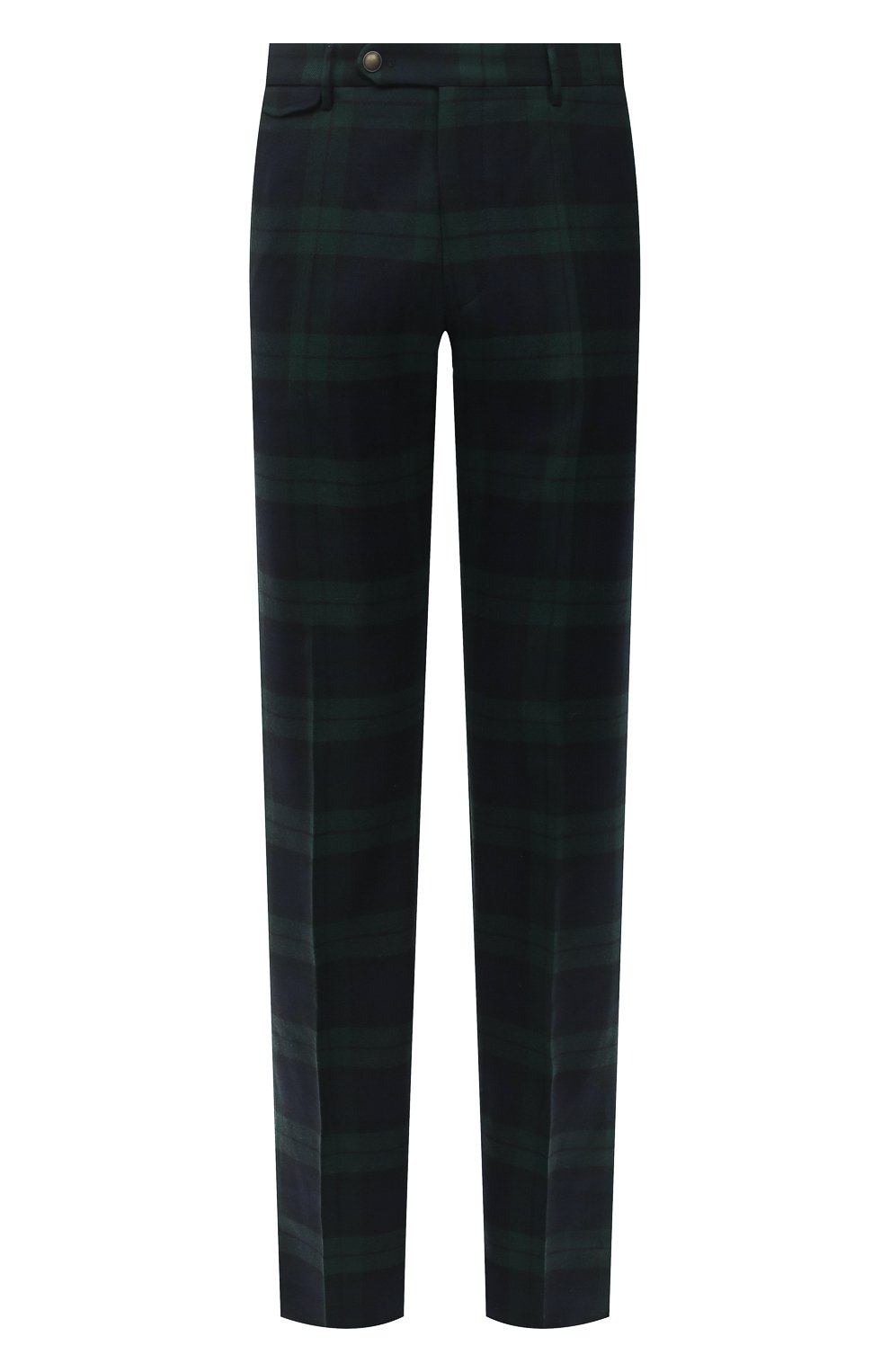 Мужские шерстяные брюки BERWICH темно-зеленого цвета, арт. VULCAN0Z/AM1260 | Фото 1 (Материал внешний: Шерсть; Длина (брюки, джинсы): Стандартные; Случай: Повседневный; Материал подклада: Купро; Стили: Кэжуэл)