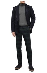 Мужские шерстяные брюки BERWICH темно-зеленого цвета, арт. VULCAN0Z/AM1260 | Фото 2 (Материал внешний: Шерсть; Длина (брюки, джинсы): Стандартные; Случай: Повседневный; Материал подклада: Купро; Стили: Кэжуэл)