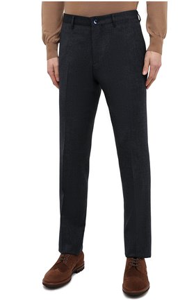 Мужские шерстяные брюки ZILLI темно-синего цвета, арт. M0U-40-38N-D6605/0001 | Фото 3 (Материал внешний: Шерсть; Длина (брюки, джинсы): Стандартные; Случай: Повседневный; Материал подклада: Купро; Стили: Кэжуэл)