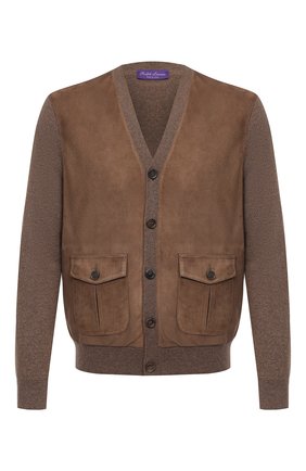 Мужской комбинированный кардиган RALPH LAUREN коричневого цвета по цене 247000 руб., арт. 790776068 | Фото 1 Мужской комбинированный кардиган RALPH LAUREN коричневого цвета, арт. 790776068 | Фото 1