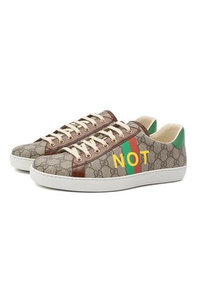 Мужские кеды ace «fake/not» GUCCI бежевого цвета по цене 43000 руб., арт. 636358/2GC10 | Фото 1 Мужские кеды ace «fake/not» GUCCI бежевого цвета, арт. 636358/2GC10 | Фото 1