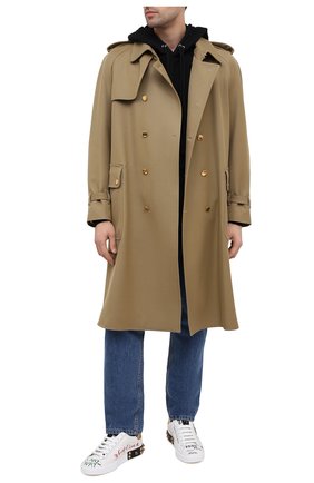 Мужские комбинированные кеды portofino DOLCE & GABBANA белого цвета по цене 77800 руб., арт. CS1759/AH029 | Фото 2 Мужские комбинированные кеды portofino DOLCE & GABBANA белого цвета, арт. CS1759/AH029 | Фото 2