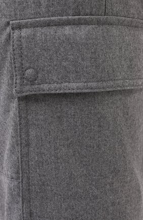 Мужские шерстяные брюки-карго BRIONI серого цвета, арт. RPAB0L/0ZA0J/RANGIR0A | Фото 5 (Силуэт М (брюки): Карго; Материал внешний: Шерсть; Длина (брюки, джинсы): Стандартные; Случай: Повседневный; Региональные ограничения белый список (Axapta Mercury): RU; Стили: Кэжуэл)