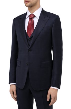 Мужской костюм-тройка из шерсти и шелка ERMENEGILDO ZEGNA темно-синего цвета по цене 263500 руб., арт. 816546/327B25 | Фото 2 Мужской костюм-тройка из шерсти и шелка ERMENEGILDO ZEGNA темно-синего цвета, арт. 816546/327B25 | Фото 2