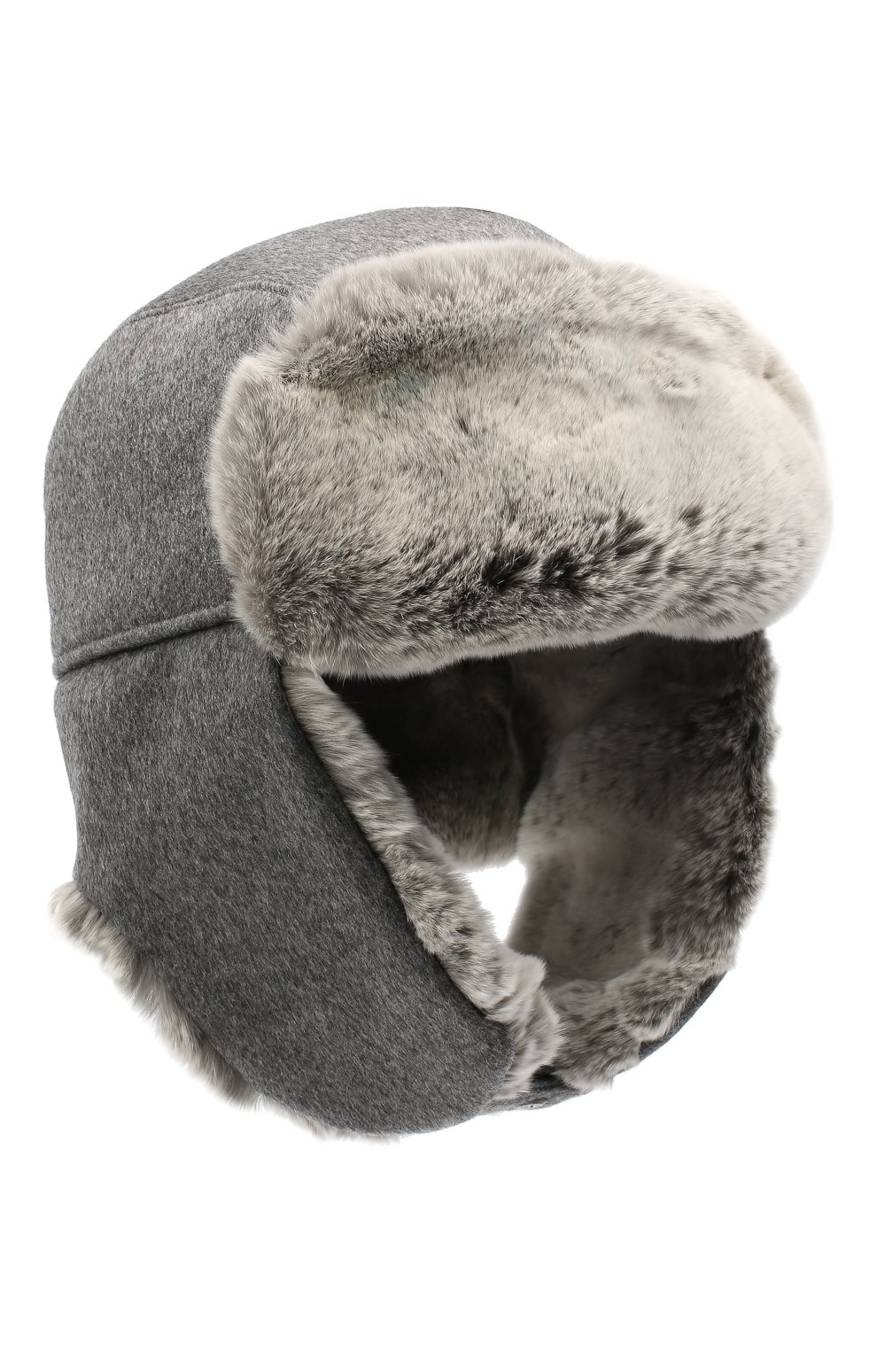 Мужская шапка из меха кролика ERMENEGILDO ZEGNA серого цвета, арт. Z8I22/B2H | Фото 1