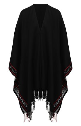 Женская шерстяная накидка ALEXANDER MCQUEEN черного цвета по цене 79700 руб., арт. 628293/3777Q | Фото 1 Женская шерстяная накидка ALEXANDER MCQUEEN черного цвета, арт. 628293/3777Q | Фото 1