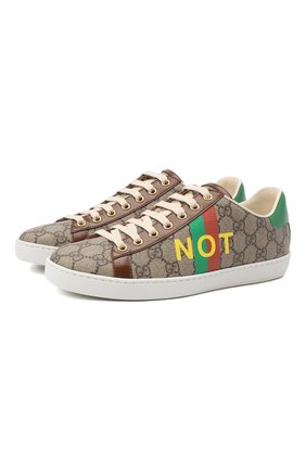 Женские комбинированные кеды «fake/not» GUCCI коричневого цвета по цене 43000 руб., арт. 636359/2GC10 | Фото 1 Женские комбинированные кеды «fake/not» GUCCI коричневого цвета, арт. 636359/2GC10 | Фото 1