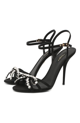 Женские текстильные босоножки DOLCE & GABBANA черного цвета по цене 64000 руб., арт. CR1125/A0035 | Фото 1 Женские текстильные босоножки DOLCE & GABBANA черного цвета, арт. CR1125/A0035 | Фото 1