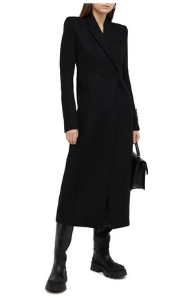 Женское шерстяное пальто OFF-WHITE черного цвета по цене 147000 руб., арт. 0WEA237F20FAB0011000 | Фото 2 Женское шерстяное пальто OFF-WHITE черного цвета, арт. 0WEA237F20FAB0011000 | Фото 2
