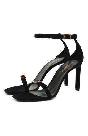 Женские кожаные босоножки bea SAINT LAURENT черного цвета по цене 73350 руб., арт. 639606/C2000 | Фото 1 Женские кожаные босоножки bea SAINT LAURENT черного цвета, арт. 639606/C2000 | Фото 1