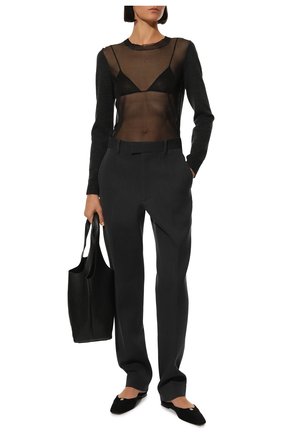 Женские шерстяные брюки BOTTEGA VENETA темно-серого цвета по цене 127500 руб., арт. 629560/VKIV0 | Фото 2 Женские шерстяные брюки BOTTEGA VENETA темно-серого цвета, арт. 629560/VKIV0 | Фото 2