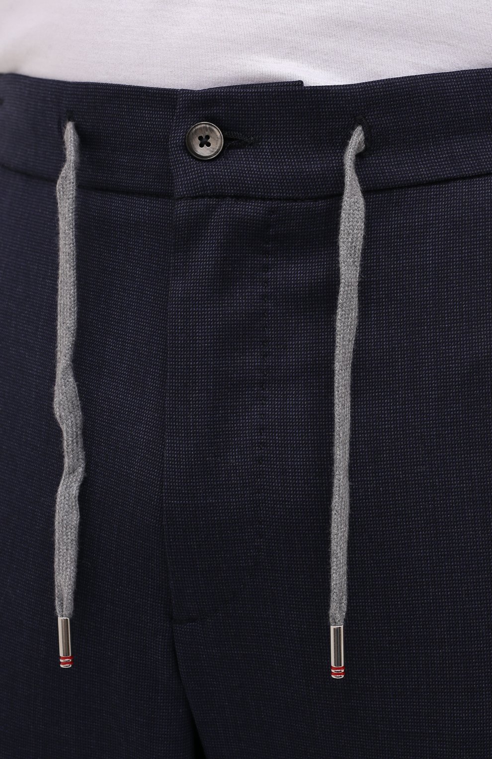 Мужские шерстяные брюки MARCO PESCAROLO темно-синего цвета, арт. CARACCI0L0/4231 | Фото 5 (Big sizes: Big Sizes; Материал внешний: Шерсть; Длина (брюки, джинсы): Стандартные; Случай: Повседневный; Стили: Кэжуэл)