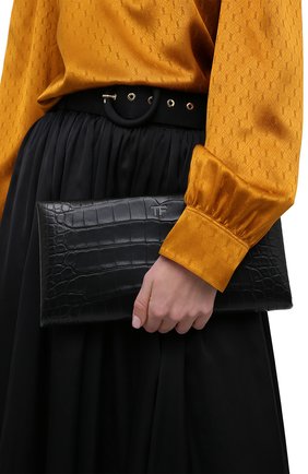 Женский клатч из кожи аллигатора TOM FORD черного цвета по цене 859500 руб., арт. L1373R-EAL001/AMIS | Фото 2 Женский клатч из кожи аллигатора TOM FORD черного цвета, арт. L1373R-EAL001/AMIS | Фото 2 (Размер: medium; Женское Кросс-КТ: Клатч-клатчи, Вечерняя сумка; Материал: Экзотическая кожа)