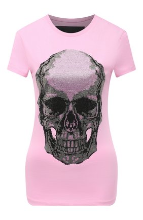 Женская хлопковая футболка PHILIPP PLEIN розового цвета по цене 67860 руб., арт. F20C WTK2057 PJY002N | Фото 1 Женская хлопковая футболка PHILIPP PLEIN розового цвета, арт. F20C WTK2057 PJY002N | Фото 1