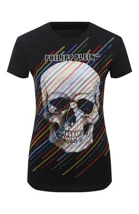 Женская хлопковая футболка PHILIPP PLEIN черного цвета по цене 67860 руб., арт. F20C WTK2102 PJY002N | Фото 1 Женская хлопковая футболка PHILIPP PLEIN черного цвета, арт. F20C WTK2102 PJY002N | Фото 1