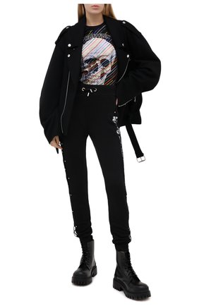 Женская хлопковая футболка PHILIPP PLEIN черного цвета по цене 67860 руб., арт. F20C WTK2102 PJY002N | Фото 2 Женская хлопковая футболка PHILIPP PLEIN черного цвета, арт. F20C WTK2102 PJY002N | Фото 2