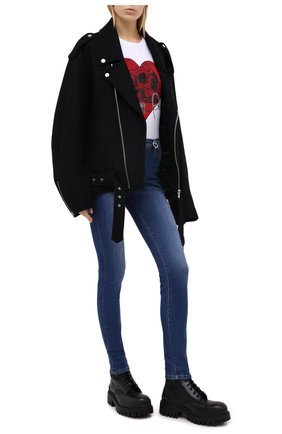 Женская хлопковая футболка PHILIPP PLEIN белого цвета по цене 36540 руб., арт. F20C WTK2071 PJY002N | Фото 2 Женская хлопковая футболка PHILIPP PLEIN белого цвета, арт. F20C WTK2071 PJY002N | Фото 2