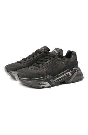 Женские кожаные кроссовки DOLCE & GABBANA черного цвета по цене 59300 руб., арт. CK1791/AW918 | Фото 1 Женские кожаные кроссовки DOLCE & GABBANA черного цвета, арт. CK1791/AW918 | Фото 1