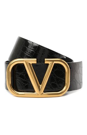 Женский ремень из кожи аллигатора VALENTINO черного цвета по цене 165500 руб., арт. UW2T0S10/QRL/AMIS | Фото 1 Женский ремень из кожи аллигатора VALENTINO черного цвета, арт. UW2T0S10/QRL/AMIS | Фото 1