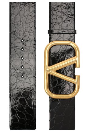 Женский ремень из кожи аллигатора VALENTINO черного цвета по цене 165500 руб., арт. UW2T0S10/QRL/AMIS | Фото 2 Женский ремень из кожи аллигатора VALENTINO черного цвета, арт. UW2T0S10/QRL/AMIS | Фото 2