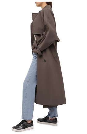 Женские кожаные кеды TOM FORD темно-серого цвета по цене 63500 руб., арт. W2817N-LG0019 | Фото 2 Женские кожаные кеды TOM FORD темно-серого цвета, арт. W2817N-LG0019 | Фото 2