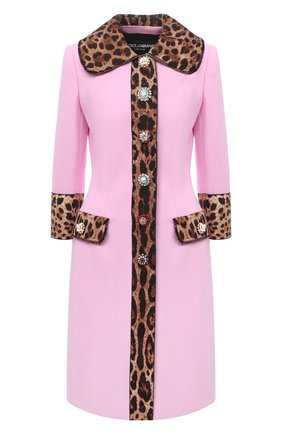 Женское пальто из шерсти и хлопка DOLCE & GABBANA розового цвета по цене 297500 руб., арт. J0AABZ/FU2TZ | Фото 1 Женское пальто из шерсти и хлопка DOLCE & GABBANA розового цвета, арт. J0AABZ/FU2TZ | Фото 1
