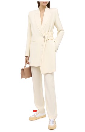 Женские брюки из вискозы и шерсти OFF-WHITE кремвого цвета по цене 62400 руб., арт. 0WCA115F20FAB0066100 | Фото 2 Женские брюки из вискозы и шерсти OFF-WHITE кремвого цвета, арт. 0WCA115F20FAB0066100 | Фото 2