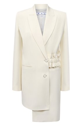 Женский жакет из вискозы и шерсти OFF-WHITE кремвого цвета по цене 149500 руб., арт. 0WEF057F20FAB0036110 | Фото 1 Женский жакет из вискозы и шерсти OFF-WHITE кремвого цвета, арт. 0WEF057F20FAB0036110 | Фото 1