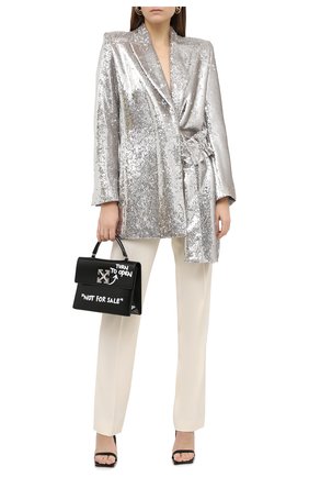 Женский жакет с пайетками OFF-WHITE серебряного цвета по цене 232500 руб., арт. 0WEF057F20FAB0040900 | Фото 2 Женский жакет с пайетками OFF-WHITE серебряного цвета, арт. 0WEF057F20FAB0040900 | Фото 2 (Рукава: Длинные; Материал внешний: Синтетический материал; Материал подклада: Вискоза; Женское Кросс-КТ: Жакет-одежда; Случай: Коктейльный; 1-2-бортные: Однобортные; Длина (для топов): Удлиненные; Стили: Гламурный)
