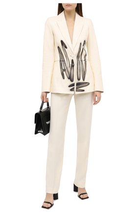 Женский кожаный жакет OFF-WHITE кремвого цвета по цене 230500 руб., арт. 0WJA042F20LEA0016110 | Фото 2 Женский кожаный жакет OFF-WHITE кремвого цвета, арт. 0WJA042F20LEA0016110 | Фото 2