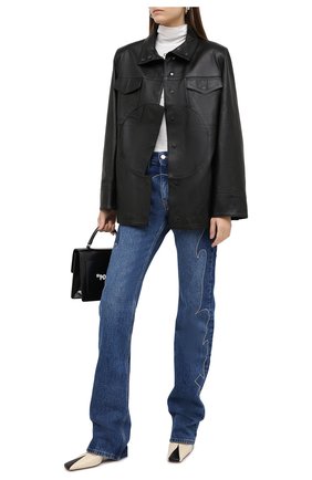 Женская кожаная куртка OFF-WHITE черного цвета по цене 214500 руб., арт. 0WJA043F20LEA0011000 | Фото 2 Женская кожаная куртка OFF-WHITE черного цвета, арт. 0WJA043F20LEA0011000 | Фото 2