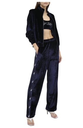 Женская топ из вискозы OFF-WHITE синего цвета по цене 19800 руб., арт. 0WV0023F20FAB0014501 | Фото 2 Женская топ из вискозы OFF-WHITE синего цвета, арт. 0WV0023F20FAB0014501 | Фото 2