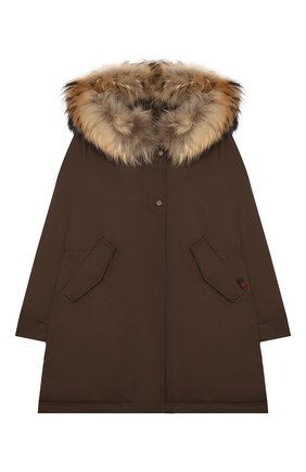 Детского пуховая парка WOOLRICH зеленого цвета по цене 44100 руб., арт. CFWK0U0120FR/UT1974 | Фото 1 Детского пуховая парка WOOLRICH зеленого цвета, арт. CFWK0U0120FR/UT1974 | Фото 1