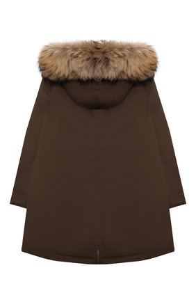 Детского пуховая парка WOOLRICH зеленого цвета по цене 44100 руб., арт. CFWK0U0120FR/UT1974 | Фото 2 Детского пуховая парка WOOLRICH зеленого цвета, арт. CFWK0U0120FR/UT1974 | Фото 2