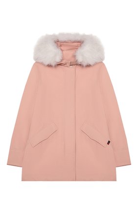 Детского пуховая парка WOOLRICH розового цвета по цене 42800 руб., арт. CFWK0U0112FR/UT0573/8-16 | Фото 1 Детского пуховая парка WOOLRICH розового цвета, арт. CFWK0U0112FR/UT0573/8-16 | Фото 1