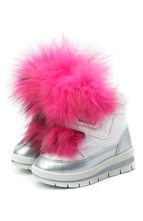 Детские утепленные ботинки JOG DOG розового цвета, арт. 13025R/ZAFFIR0 BALTIC0/23-28 | Фото 1 (Материал утеплителя: Шерсть, Натуральный мех; Материал внешний: Экокожа, Текстиль)