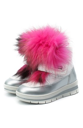 Детские утепленные ботинки JOG DOG розового цвета, арт. 13025R/ZAFFIR0 BALTIC0/29-35 | Фото 1 (Материал внешний: Экокожа, Текстиль; Материал утеплителя: Шерсть, Натуральный мех)