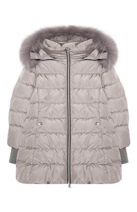 Детского пуховая куртка HERNO серого цвета по цене 59250 руб., арт. PI0100G/20045/4A-8A | Фото 1 Детского пуховая куртка HERNO серого цвета, арт. PI0100G/20045/4A-8A | Фото 1