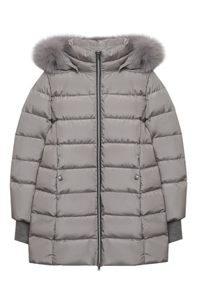 Детского пуховая куртка HERNO серого цвета по цене 59950 руб., арт. PI0100G/20045/10A-14A | Фото 1 Детского пуховая куртка HERNO серого цвета, арт. PI0100G/20045/10A-14A | Фото 1
