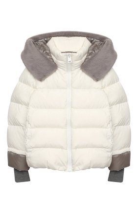 Детского пуховая куртка HERNO белого цвета по цене 44750 руб., арт. PI0085G/12004/4A-8A | Фото 1 Детского пуховая куртка HERNO белого цвета, арт. PI0085G/12004/4A-8A | Фото 1