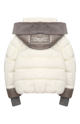 Детского пуховая куртка HERNO белого цвета по цене 44750 руб., арт. PI0085G/12004/4A-8A | Фото 2 Детского пуховая куртка HERNO белого цвета, арт. PI0085G/12004/4A-8A | Фото 2