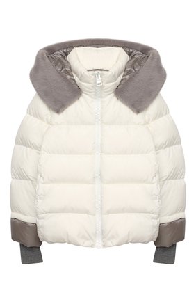 Детского пуховая куртка HERNO белого цвета по цене 46500 руб., арт. PI0085G/12004/10A-14A | Фото 1 Детского пуховая куртка HERNO белого цвета, арт. PI0085G/12004/10A-14A | Фото 1