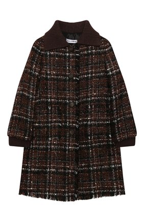 Детское твидовое пальто DOLCE & GABBANA коричневого цвета по цене 74100 руб., арт. L53C93/FQMHD/8-14 | Фото 1 Детское твидовое пальто DOLCE & GABBANA коричневого цвета, арт. L53C93/FQMHD/8-14 | Фото 1