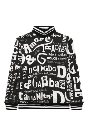Детский хлопковая толстовка DOLCE & GABBANA черно-белого цвета по цене 29800 руб., арт. L4JW3Q/HS7D7/8-14 | Фото 1 Детский хлопковая толстовка DOLCE & GABBANA черно-белого цвета, арт. L4JW3Q/HS7D7/8-14 | Фото 1